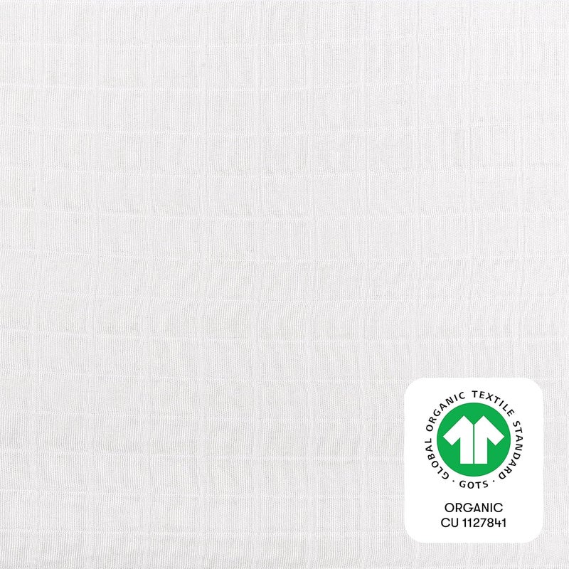 babyletto Muslin Baby Bassinet Sheets for Girls & Boys - GOTS Certified Breathable Organic Cotton Bassinet Cover - Baby Boy Bassinet Sheets Rectangle - 360° Fitted Bedside Bassinet Sheets, White - Image 4